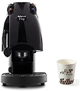 Didiesse Frog, Cafetera Revolution para c¨¢psulas de 38/44 mm de di¨¢metro, 650 W, color negro brillante + 100 vasos de papel de caf¨¦ de 75 ml