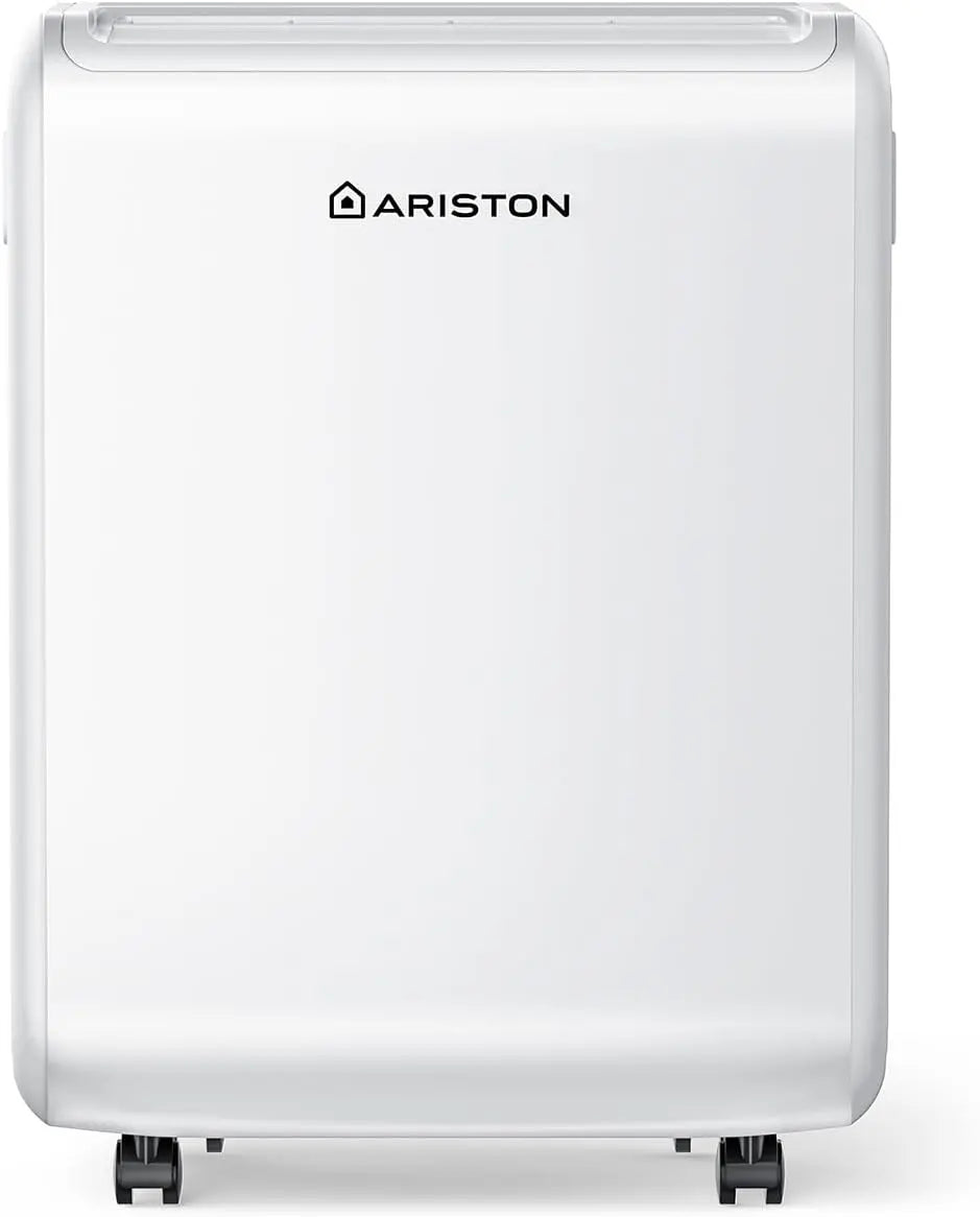 Ariston Deos 12, Deshumidificador Port¨¢til Silencioso 12L/d¨ªa para Estancias hasta 35m2, 42dB, 3 Niveles de Humedad, Ruedas y Temporizador