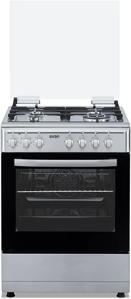 Svan Cocina Mixta Gas Butano, 4 Zonas de Cocci¨®n, Horno 56 L, Inox, SKMW4601X. Control Manual, Quemador WOK Triple Llama, 6 Programas de Cocci¨®n, T