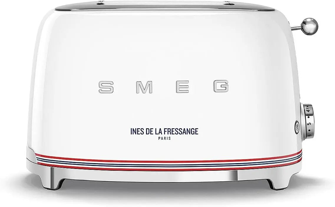 Smeg, Tostadora de 2 rebanadas TSF01IDFEU, 2 Ranuras 36 mm, 6 Niveles de Brunissage, Funci¨®n Calefacci¨®n, Descongelaci¨®n y Bagel, Recoge Migas