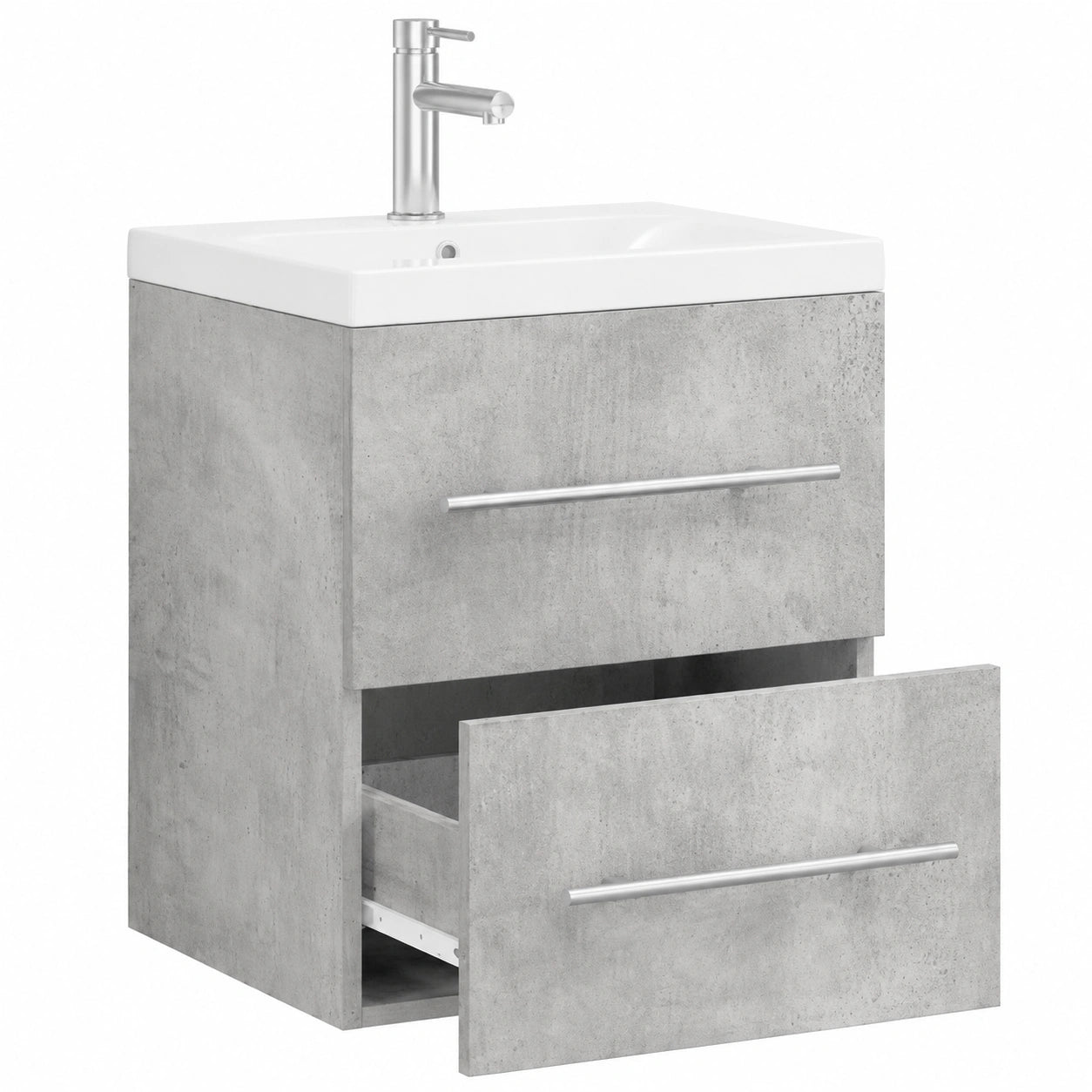Conjunto de muebles de baño moderno con cajón de pared, 41x38.5x48 cm, madera y metal