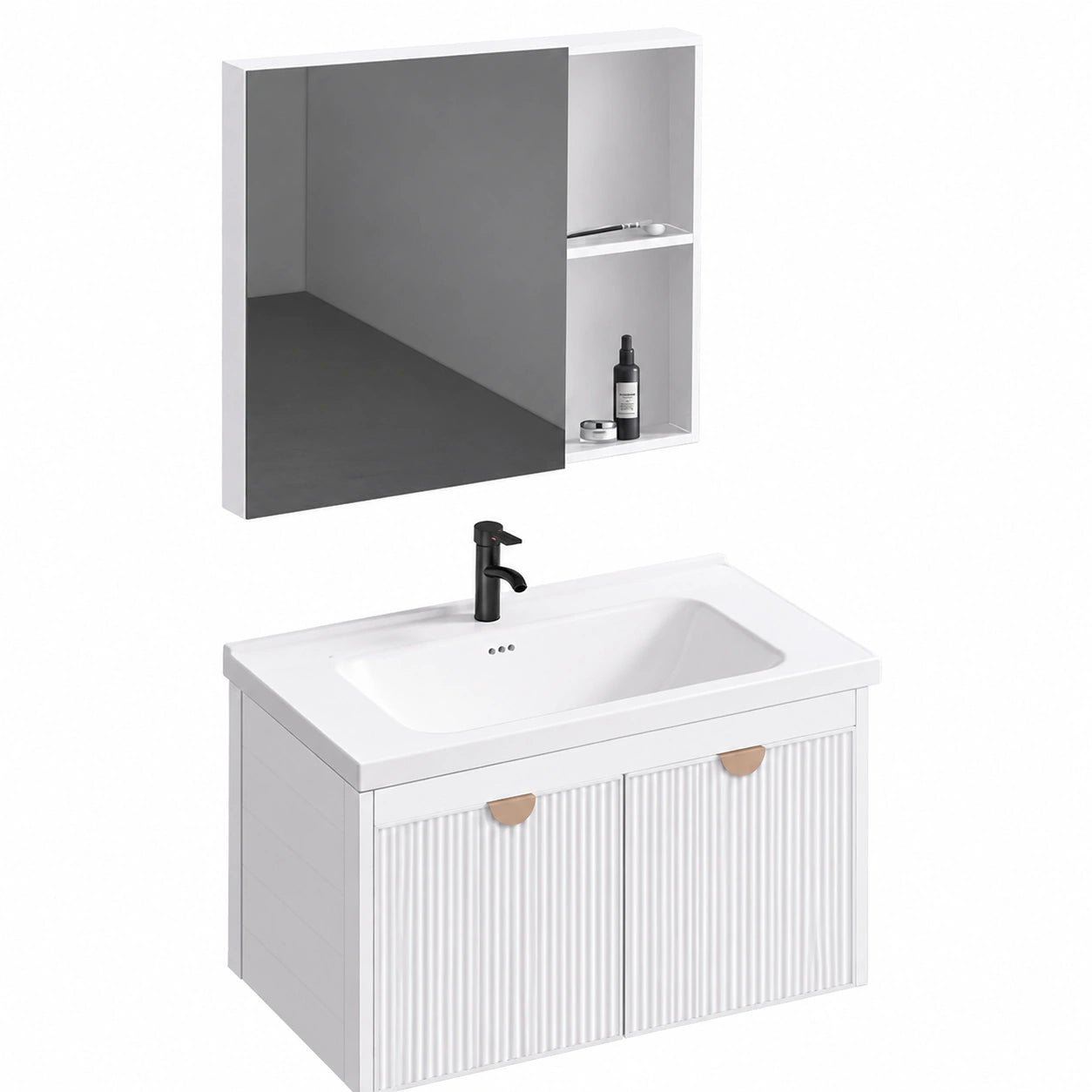 Mueble de Baño Moderno con Lavabo 60 cm, Modelo Mario Blanco