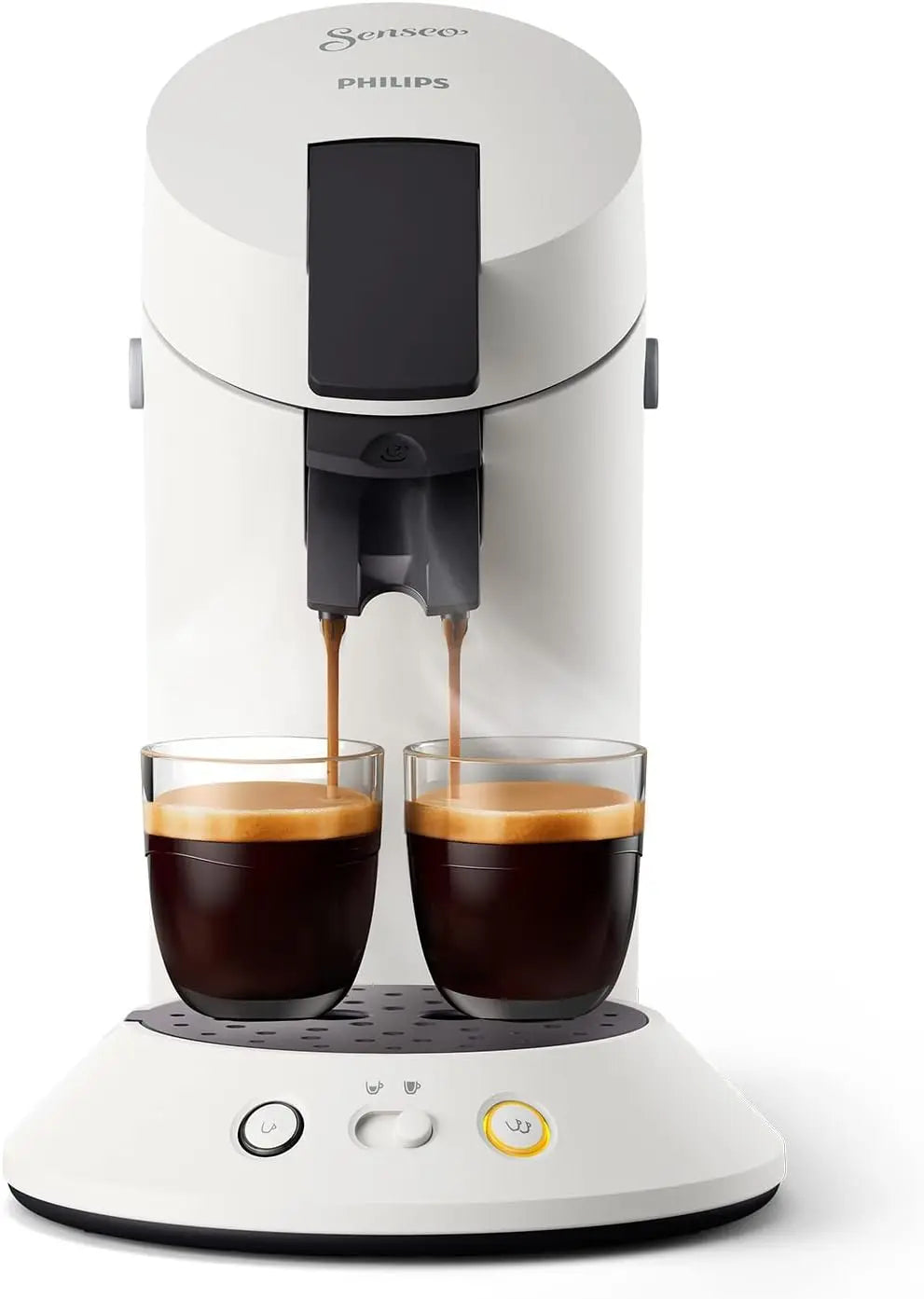 PHILIPS Senseo Original Plus Cafetera Monodosis, 1 o 2 Tazas, Blanco