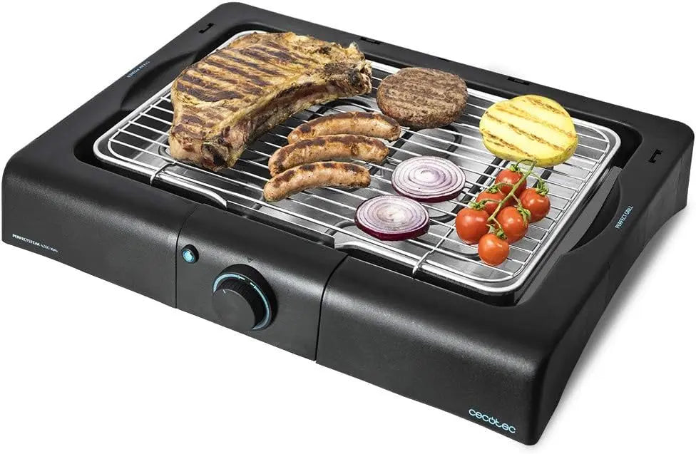 Cecotec Barbacoa El¨¦ctrica de Sobremesa de Jard¨ªn PerfectSteak 4200 Way. 2400W, Parrilla Inoxidable, Temperatura y Altura Ajustable a 3 Niveles