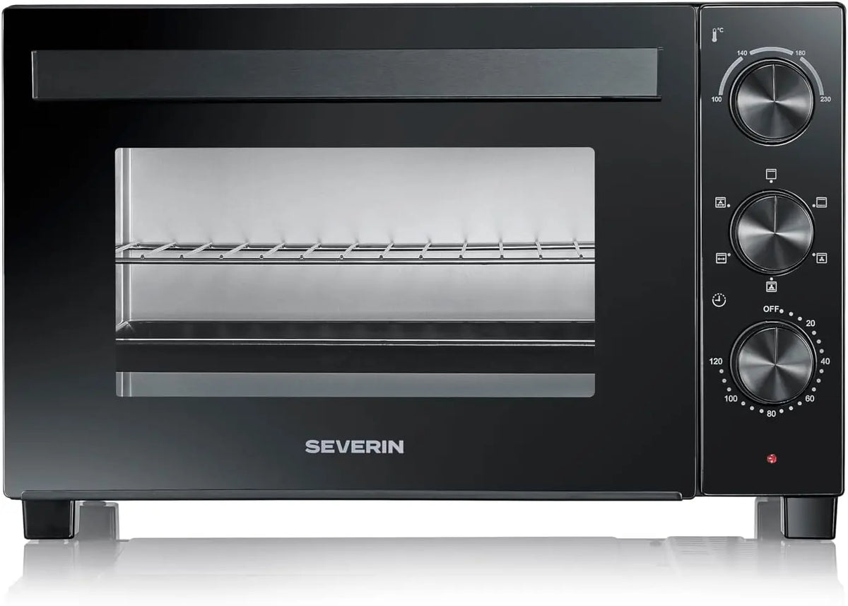 Severin Horno tostador con convecci¨®n, con asador para carne, horno de convecci¨®n vers¨¢til, capacidad de 30 litros, horno de sobremesa, 100-230 ¡ãC