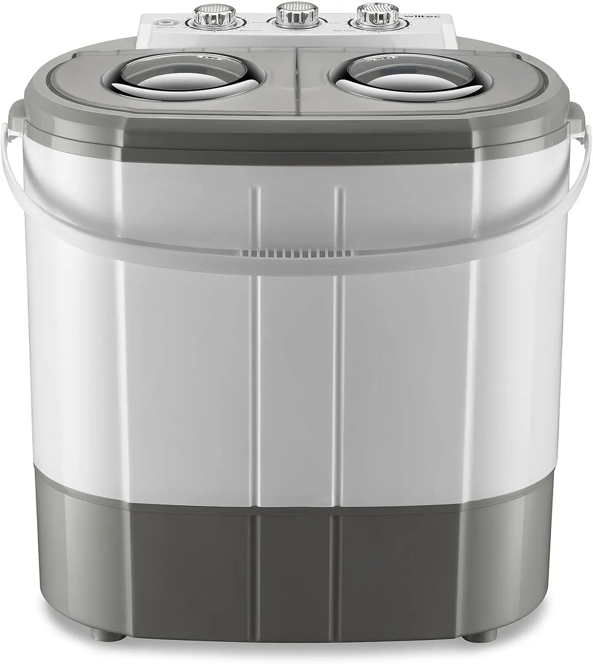 Wiltec Lavadora de camping port¨¢til de doble tina 230 W 3 kg lavado y 2 kg centrifugado con temporizador mini lavadora compacta para camping