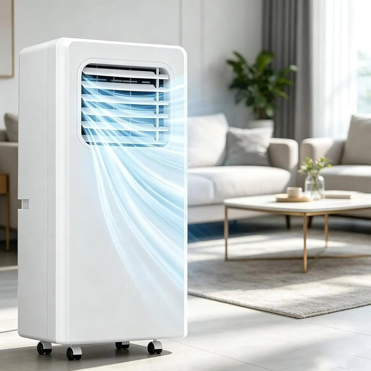 Aire Acondicionado Port¨¢til 12000-18000 BTU 3 en 1 Enfriador Ventilador Purificador Deshumidificador con Temporizador 24h Mando y conjunto de Escape