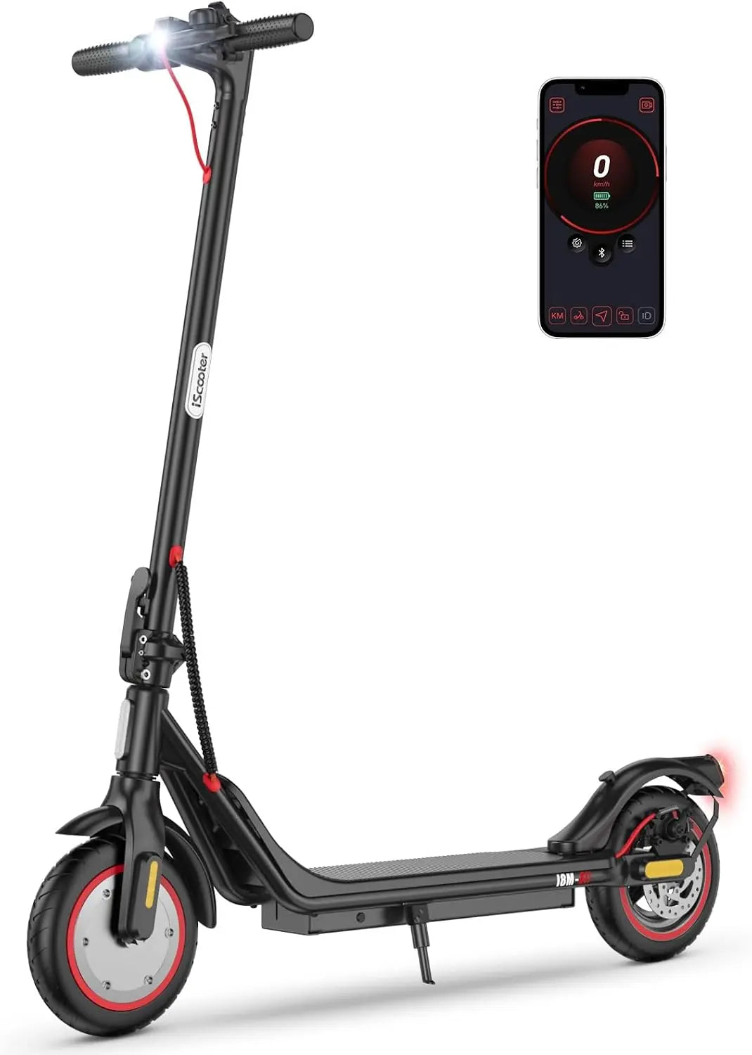 iScooter 8.5' Patinete El¨¦ctrico Adultos Homologado DGT, 500W Motor, Autonom¨ªa De 20-25 KM, M¨¢xima 25KM/H, Timbre, App, Frenado Doble, Plegable