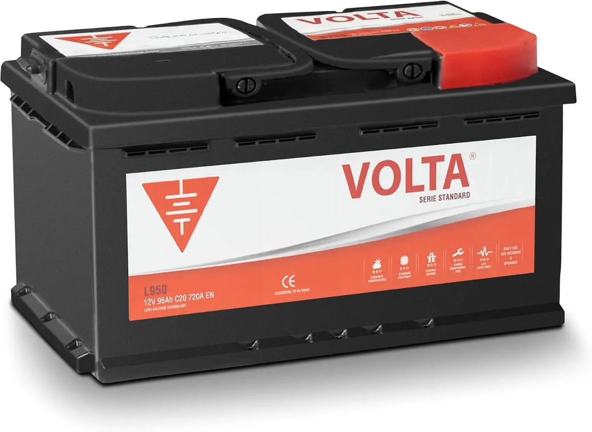 Bateria de Coche Standard 95Ah 720A Volta L950D, Borne +Dcha, Medidas Largo 353 x Ancho 175 x Alto 190 mm con 2 a?os de Garant¨ªa