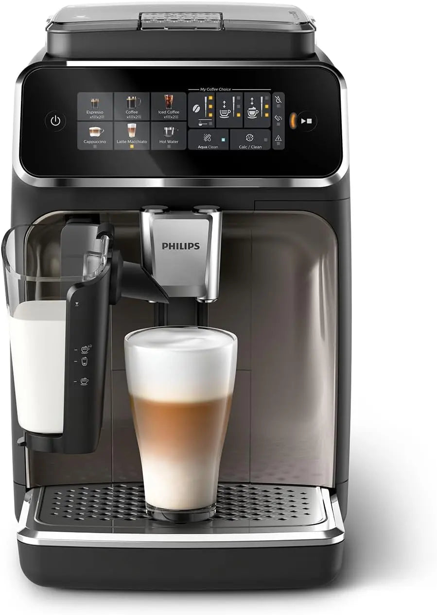 PHILIPS 3300 Cafetera Superautom¨¢tica LatteGo, 6 bebidas, Cromo Negro