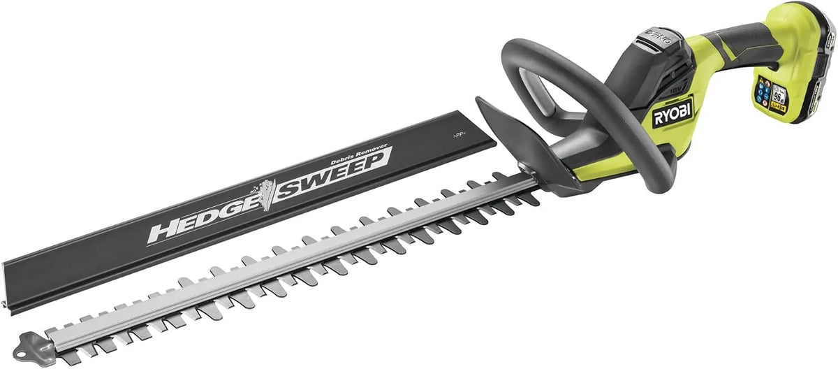 RYOBI, Cortasetos 18V One+ con Bater¨ªa 18V One+ 2, 0 Ah y Cargador 1, 5A, Espada 50cm, Capacidad m¨¢x. 24mm, Velocidad 2700 RPM, Funda Protectora