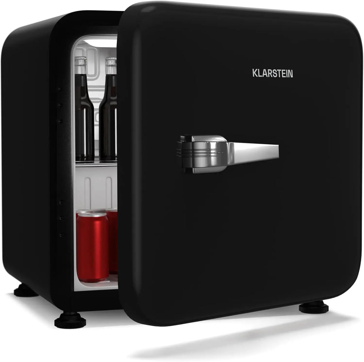 KLARSTEIN Audrey Evo 43L Mininevera Retro, Silenciosa 40 dB, Termostato Ajustable, Puerta Reversible, Nevera Peque?a para Habitaciones, Oficinas