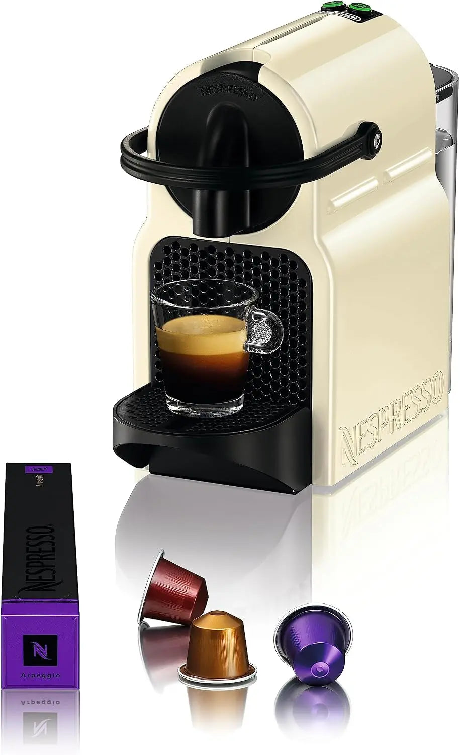 Nespresso De'Longhi Inissia EN80.CW, Cafetera monodosis de c¨¢psulas Nespresso, 19 bares, apagado autom¨¢tico, color crema