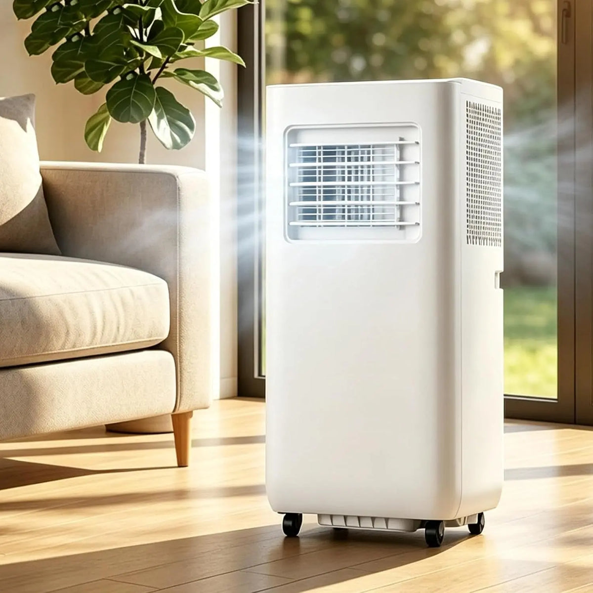 Aire Acondicionado Port¨¢til De 14 000 Btu con Ruedas Y Mando a Distancia