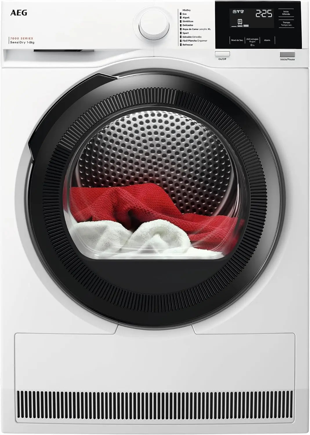AEG TR718P4OB Secadora con Bomba de Calor 8 kg Serie 7000 SensiDry, Secado a Baja Temperatura, Sensor de Carga, pantalla Digital, Clase Energ¨¦tica D