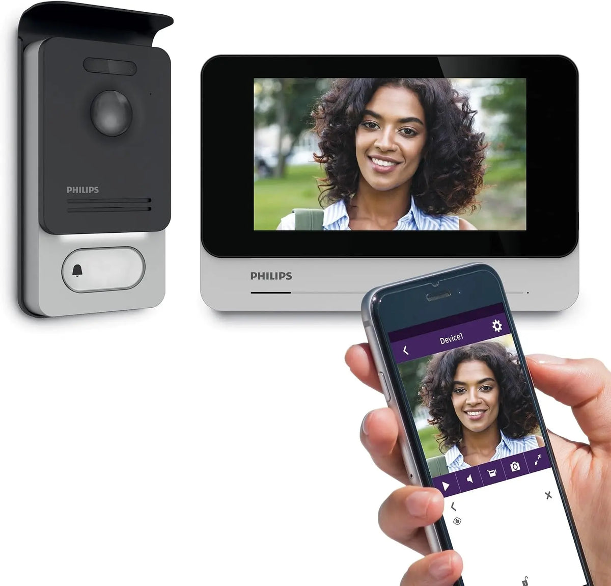 PHILIPS WelcomeEye Connect 2 Videoportero WiFi 2 Hilos 7' con App y RFID