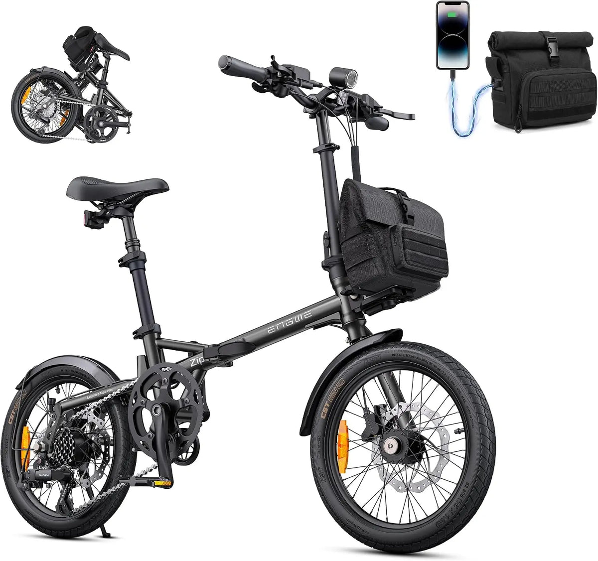 ENGWE Zip Bicicleta El¨¦ctrica Plegable, Bici Electrica Urbana