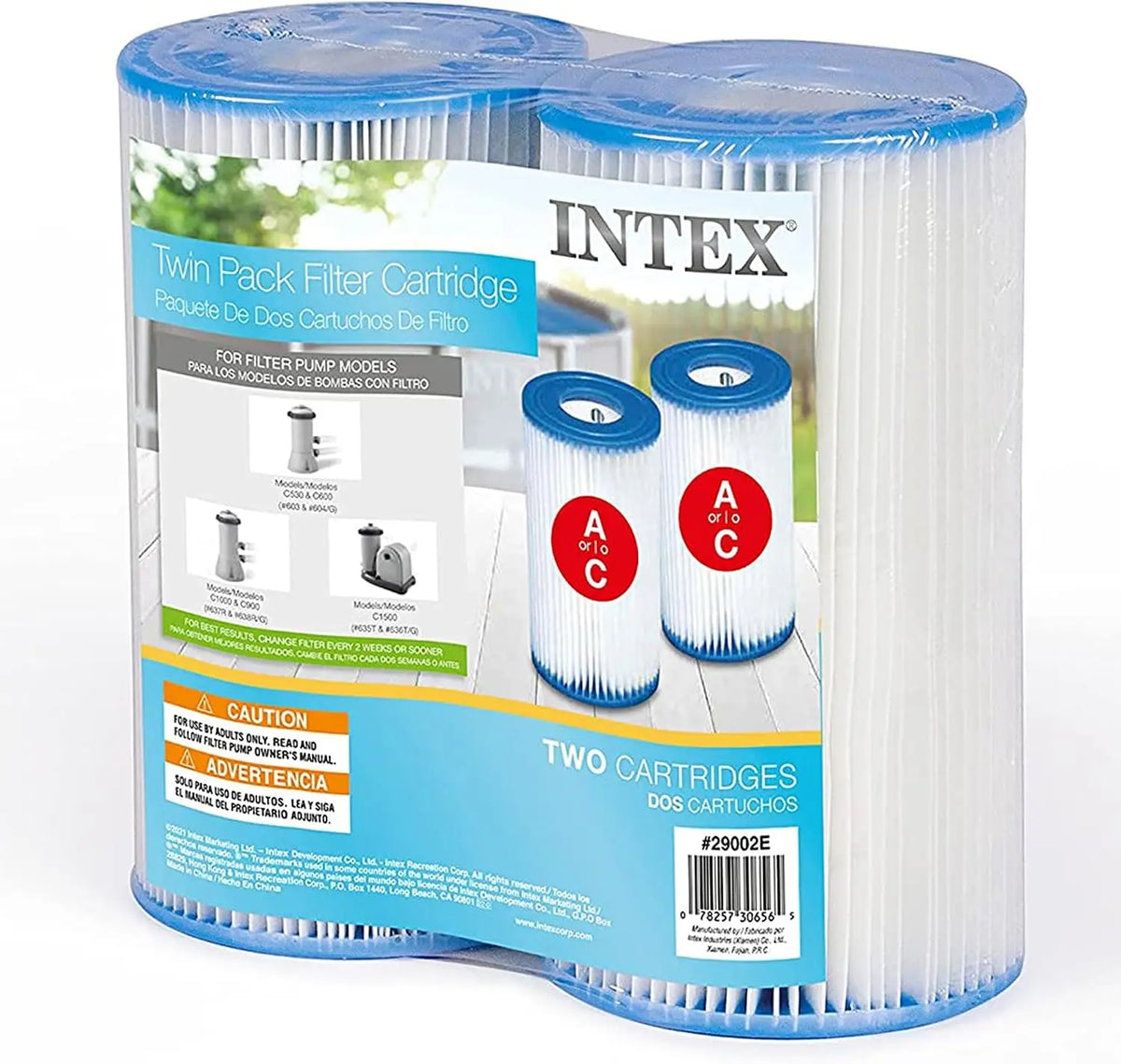 Intex 29002E Cartucho de Filtro Tipo A para Piscinas, Paquete Doble, Blanco, 1 Paquete