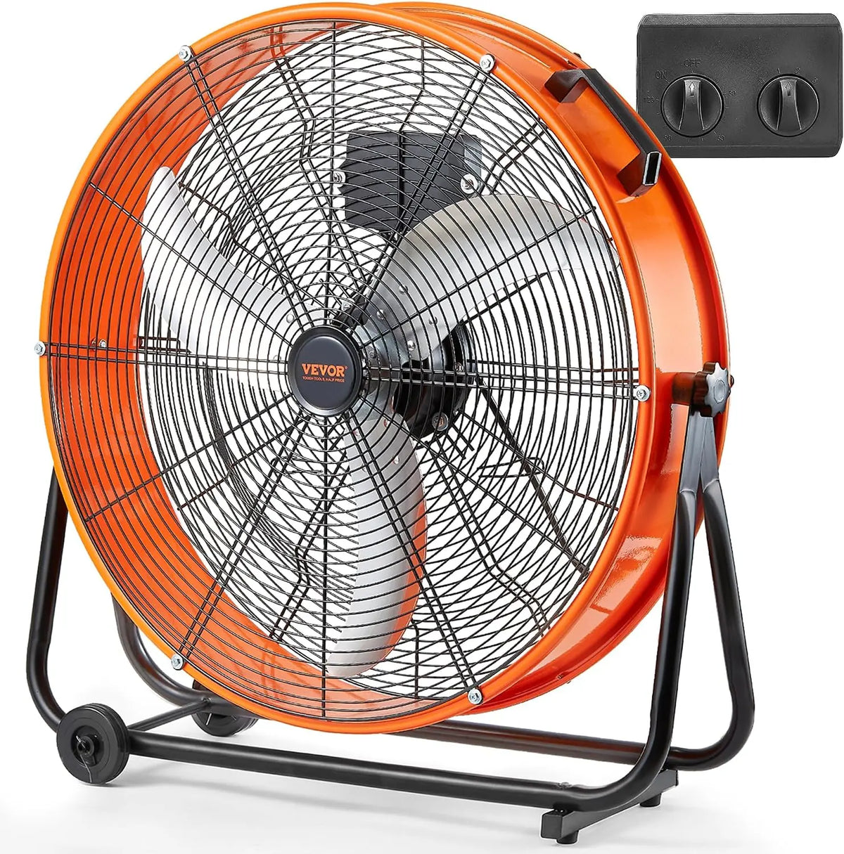 VEVOR Ventilador de Tambor Industrial de Alta Velocidad, para Uso Comercial de Alta Resistencia, 3 Velocidades, 8600 CFM, Taller, 780 x 710 x 320 mm