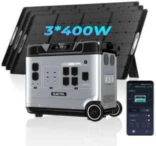 OUKITEL P5000 PLUS 3600W Estacion de Energia Portatil, con Panel Solar 3x400 W, 5120 Wh con Bater¨ªa LiFePO4, Generador Solar con Funda Protectora