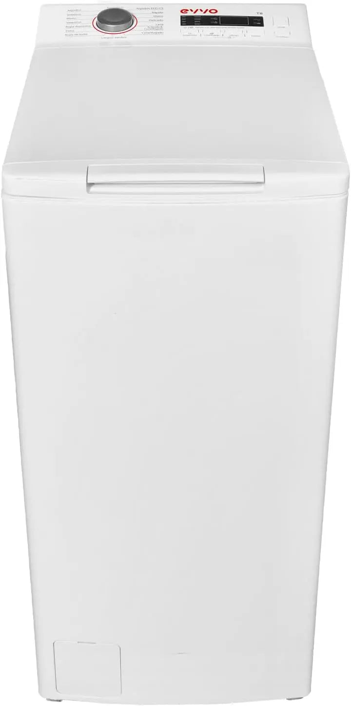 EVVO Lavadora 7, 5 kg carga superior Wt8a, Clase energ¨¦tica A, 1250 rpm, Bajo Consumo, Aclarado Autom¨¢tico, 16 programas, Limpieza de tambor