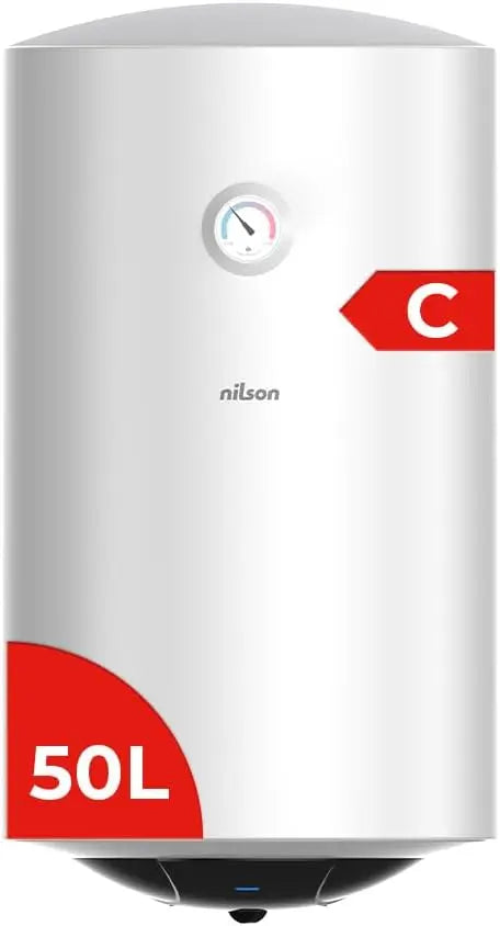 Nilson Termo El¨¦ctrico Vertical 50 L NT5000. Instalaci¨®n Vertical, 1500W, Incluye conjunto de Montaje, Resistencia de Acero Inoxidable, Blanco