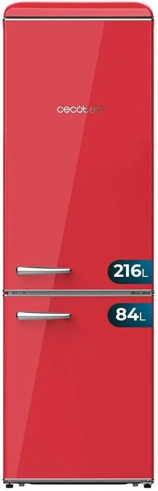 Cecotec Frigor¨ªfico Combi Retro de 300L Bolero CoolMarket Combi Origin 300 rojo E. Altura 191, 5cm y 60 Ancho, Control de Temperatura, Rojo