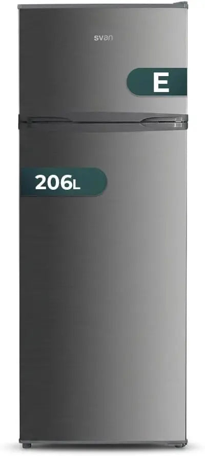 SVAN Frigor¨ªfico Inox 2 Puertas, OF1455EI00, Capacidad 206 Litros, Tecnolog¨ªa C¨ªclica, Bajo Nivel Sonoro, Puerta Reversibles, Apertura Tipo U?ero
