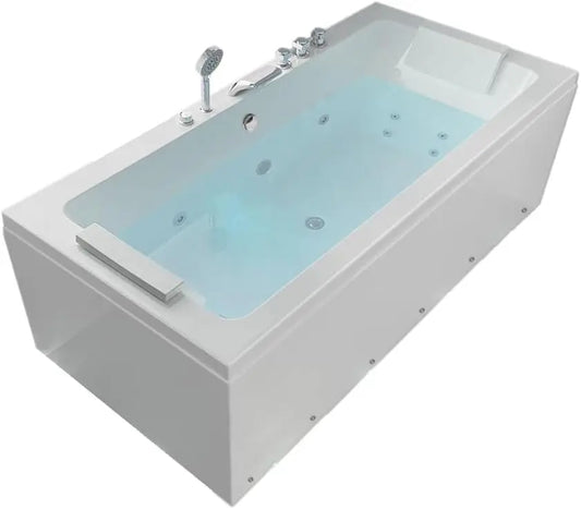Ba?era de hidromasaje rectangular acr¨ªlica blanca 160 x 75 cm, CLEOPATRA