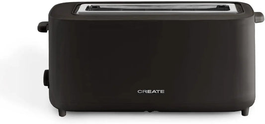 CREATE/TOAST STUDIO XL/Tostador de pan negro / 6 Niveles de potencia, bandeja recogemigas, termostato, descongelaci¨®n, sistema de seguridad, 950W