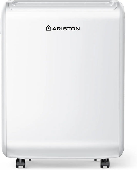 Ariston Deos 12, Deshumidificador Port¨¢til Silencioso 12L/d¨ªa para Estancias hasta 35m2, 42dB, 3 Niveles de Humedad, Ruedas y Temporizador
