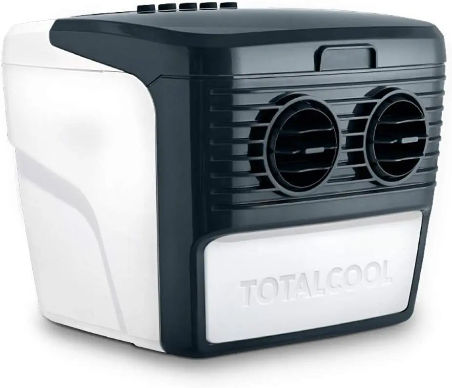 TotalCool Enfriador de aire port¨¢til 3000, sistema de refrigeraci¨®n evaporativa, peso ligero, bajo consumo de energ¨ªa, blanco/gris