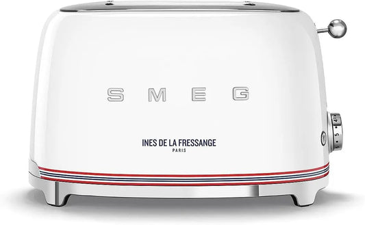 Smeg, Tostadora de 2 rebanadas TSF01IDFEU, 2 Ranuras 36 mm, 6 Niveles de Brunissage, Funci¨®n Calefacci¨®n, Descongelaci¨®n y Bagel, Recoge Migas