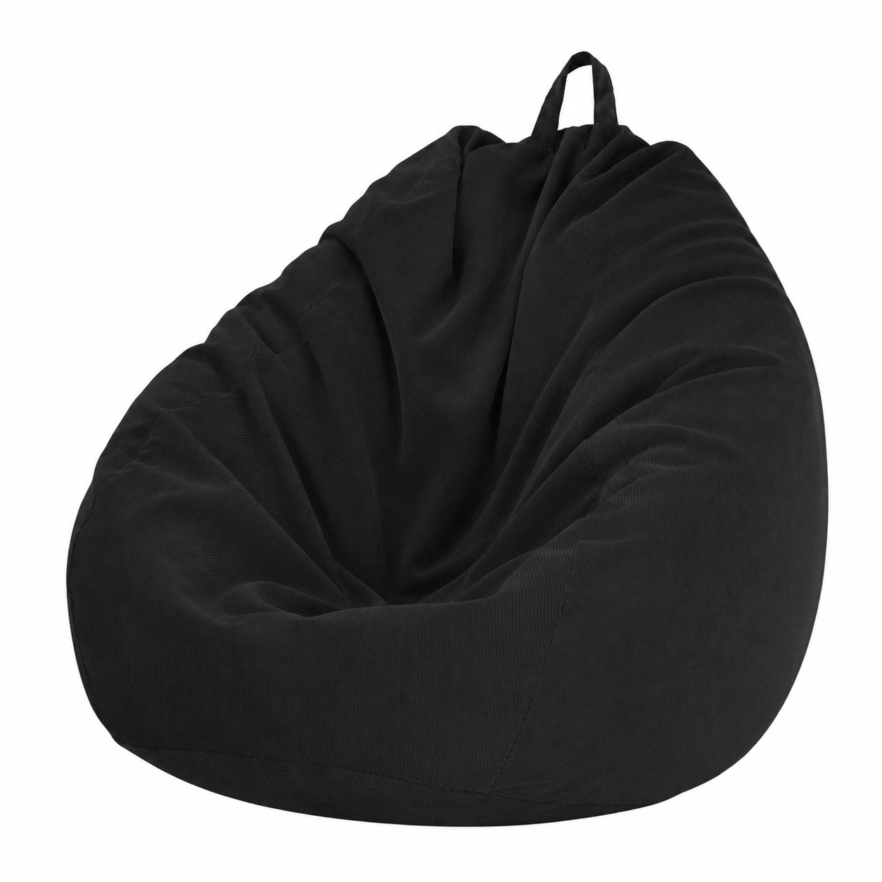 Sillón Puff Infantil 70x80 CM sin Relleno, Puff Gamer en Pana, Duradero y Cómodo, Negro para Salón, Dormitorio y Juegos