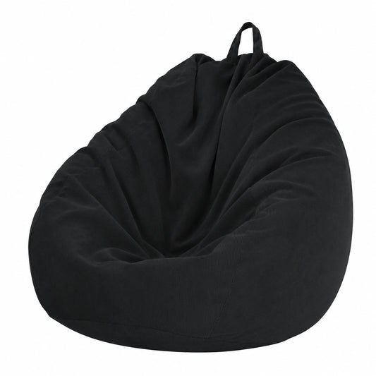 Sillón Puff Infantil 70x80 CM sin Relleno, Puff Gamer en Pana, Duradero y Cómodo, Negro para Salón, Dormitorio y Juegos
