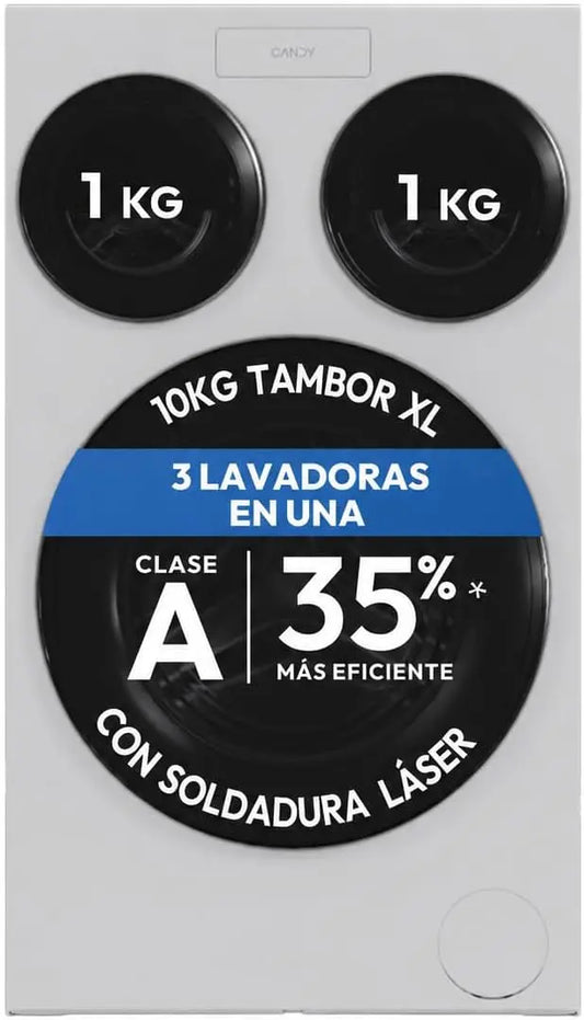 Candy Lavadora Carga Frontal 10 + 1 +1 kg, Multiwash MQD 410CBL9-37