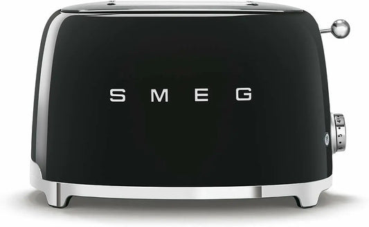 SMEG TSF01BLEU Tostadora 2x2 Ranuras de Acero Inoxidable 950W Negra 50's Style