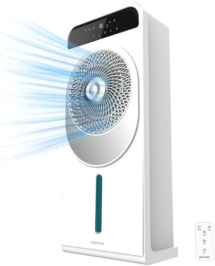 Cecotec Climatizador Evaporativo EnergySilence 5000 Cool Wave, 28 W, Motor DC, Dep¨®sito 5L, Mando a distancia, Pantalla LED, Control t¨¢ctil