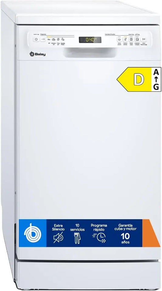 Balay, Lavavajillas, 45 cm, 10 Servicios, Silencioso, blanco, 3VN4031BA