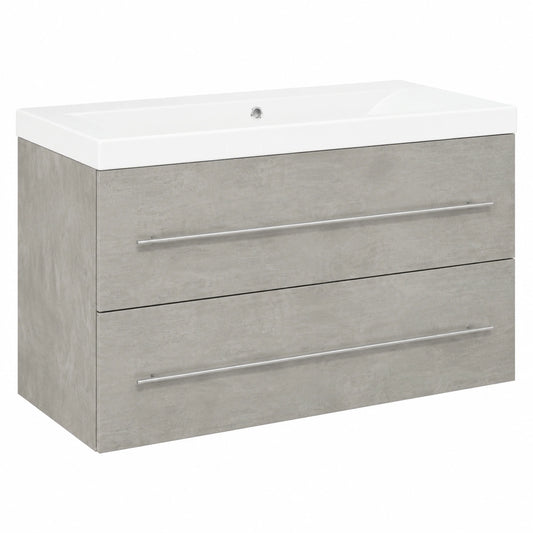 Conjunto de Muebles de Baño en Madera Gris Hormigón, 2 Piezas - vidaXL
