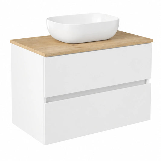 Baikal Mueble de Baño Duo con Lavabo Cerámico, Montado y Suspendido