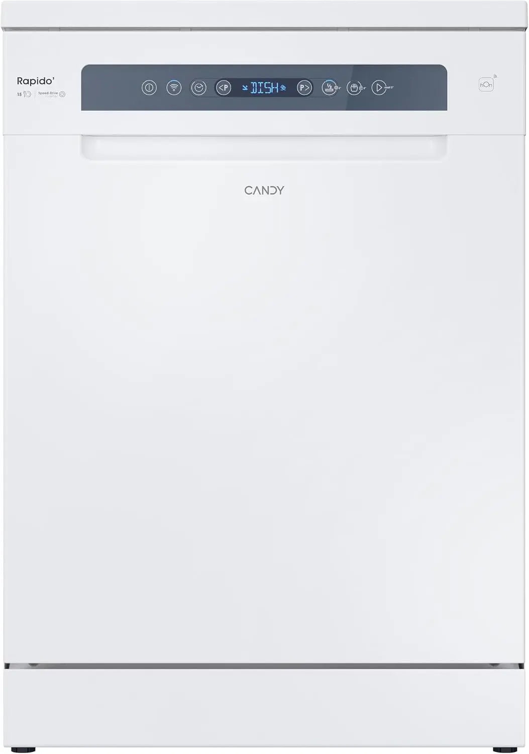 Candy Rapid¨° CF 5C7F1W, Lavavajillas 60 CM, 15 Servicios, Digital, WIFI, 8 Programas, Motor de velocidad variable, Inicio Diferido 1-23H, 47DB