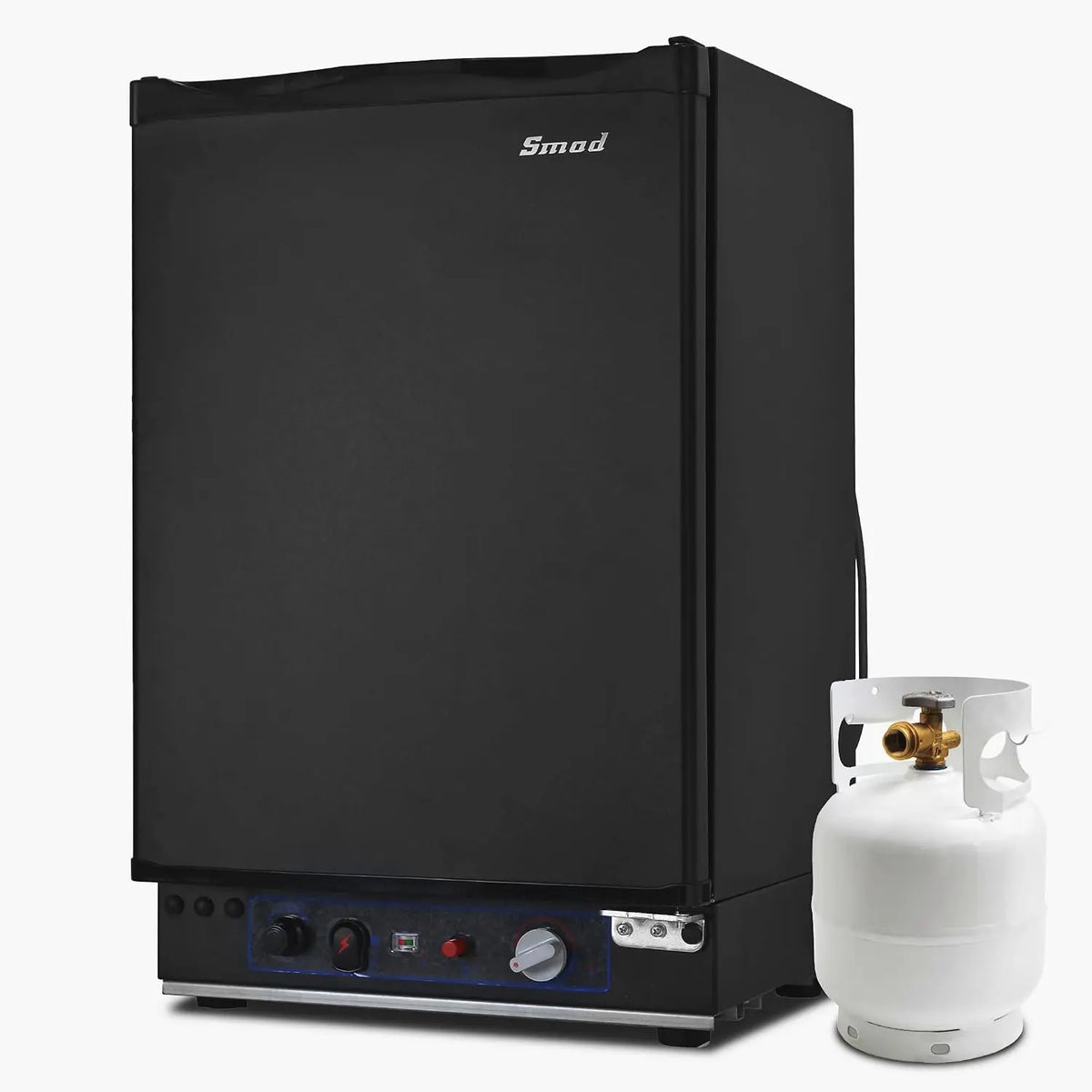 Smad Nevera a Gas Butano 12v 220v, Nevera Camping Trivalente 40L, Silenciosa Peque?a para Furgoneta Camper, Autocaravana, Caravana, RV, 28mbar