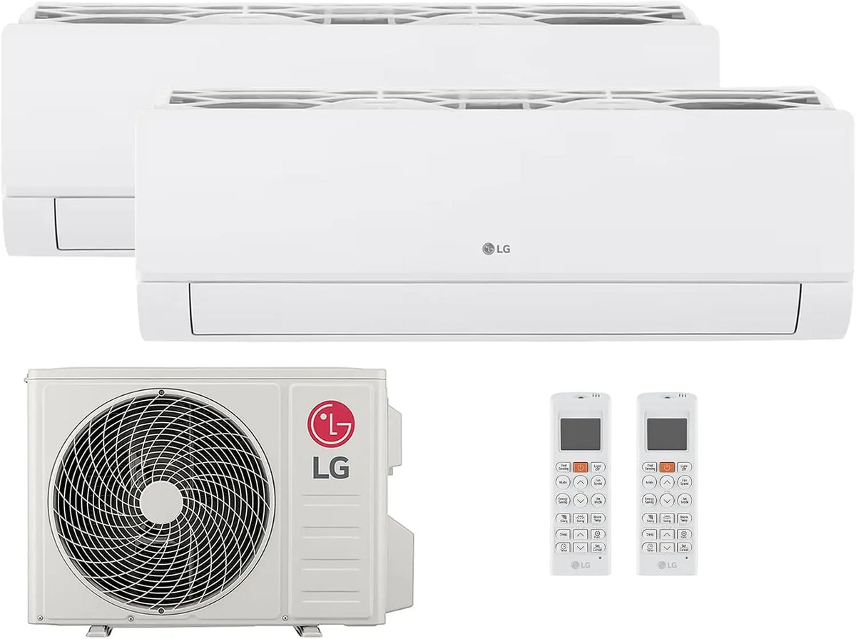 LG Aire Acondicionado Multisplit Libero inteligente WiFi 9000+9000 Btu, Climatizador DualCool de velocidad variable R32, Bomba de Calor A+++ A+
