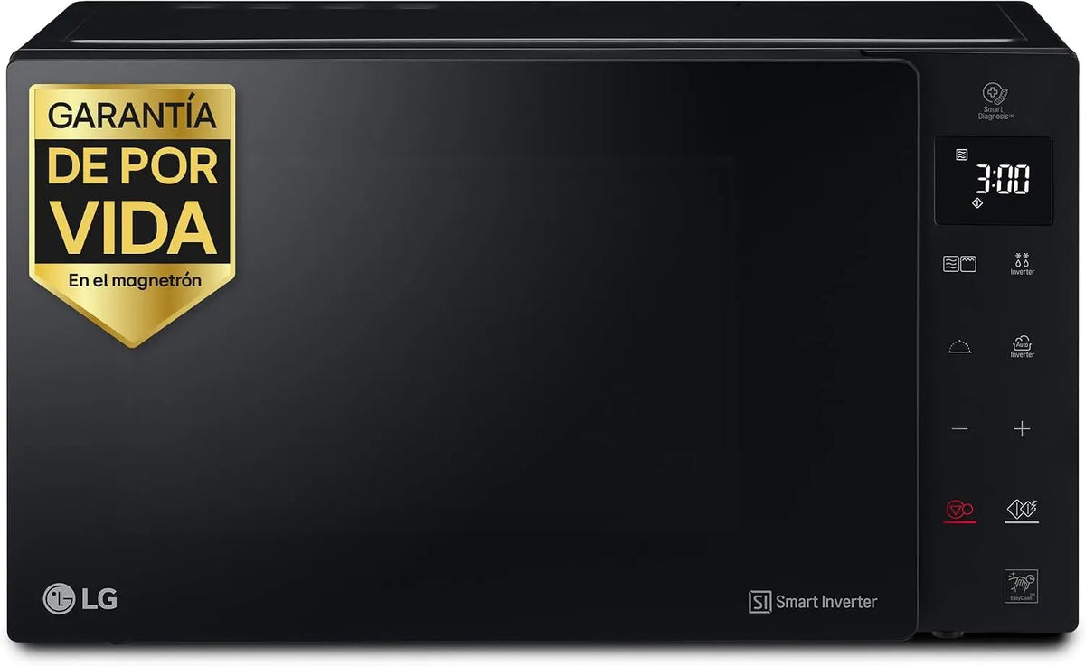 LG MH6535GDS inteligente de velocidad variable, Microondas 1000 W con Grill 900 W, Color Negro, 25 Litros