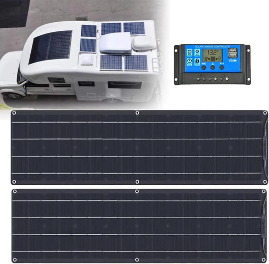 Placa Solar Flexible 400W 600W 800W 1200W Panel Solar Monocristalino Fotovoltaico Impermeable para Autocaravana Caravana Barcos Techos Casa Remolque