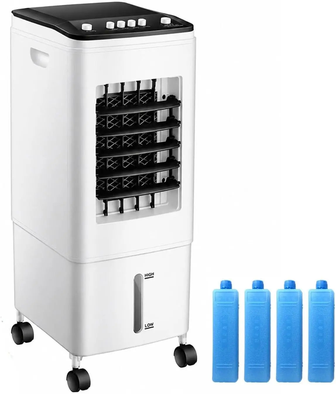 Enfriador de Aire evaporativo, Ventilador de refrigeraci¨®n port¨¢til 4 en 1, Tanque de Agua de 6 litros, 3 velocidades y Modos, oscilaci¨®n de 120¡ã