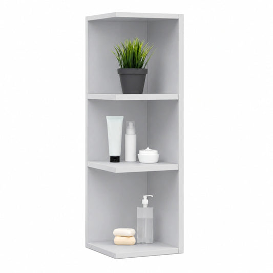 Estantería Esquinera de Baño Inspire en Blanco Brillo, 20x65x19,5 cm