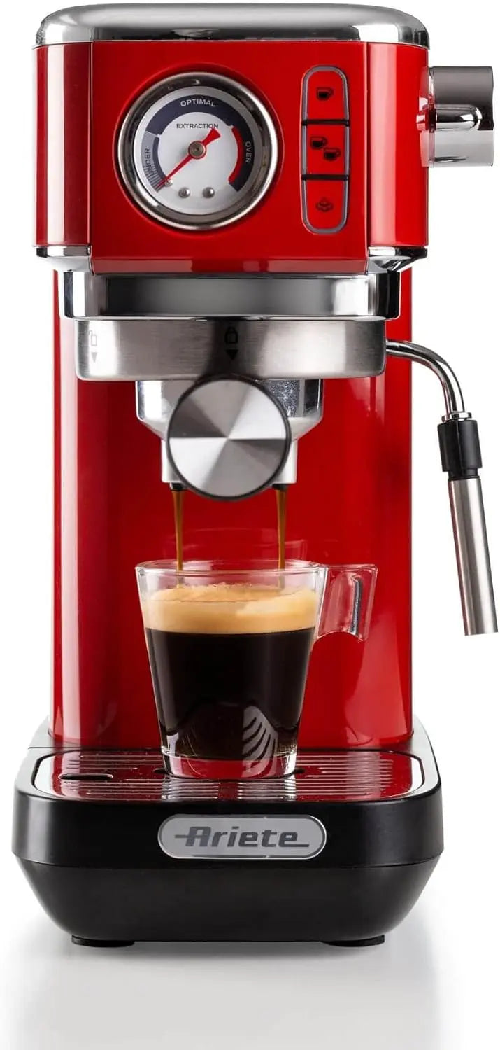 Ariete 1381 Cafetera con man¨®metro, compatible con caf¨¦ en polvo y monodosis ESE, 1300 W, capacidad 1, 1 l, 15 bares de presi¨®n, filtro 1?2 tazas