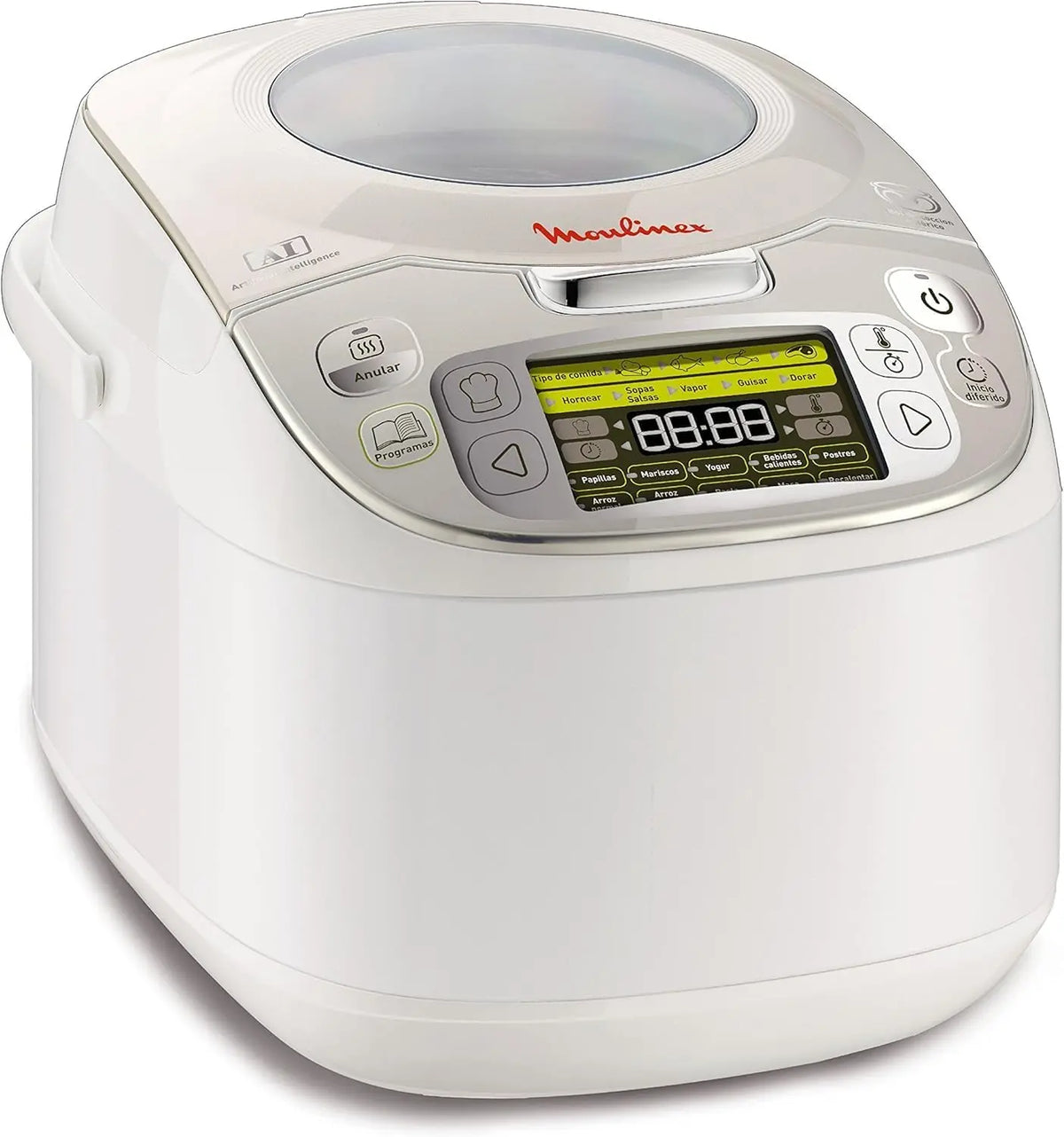 Moulinex Maxichef Advance MK8121, Robot de cocina, 45 programas de cocci¨®n, programable hasta 24 horas, bol con capacidad hasta 4 personas, Plata